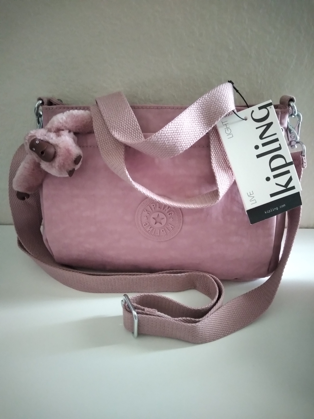 Kipling Light Pink Nylon Crossbody Tote